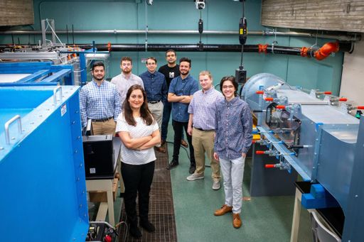 Students in the FSI lab with Dr.  Banafsheh Seyed-Aghazadeh