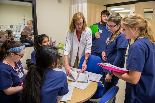 Nursing students work in the Elisabeth A. Pennington Simulation Laboratory (SimLab)