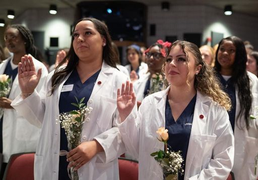 Nursing students reciting the Student Oath