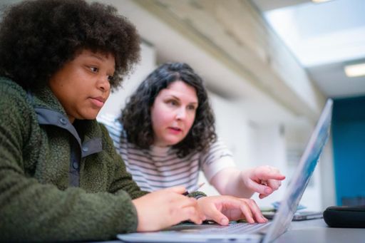 CVPA faculty Lara Henderson teaching a Graphic Design class