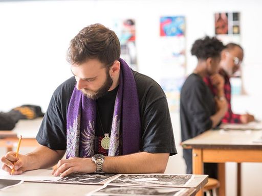 students working in classroom