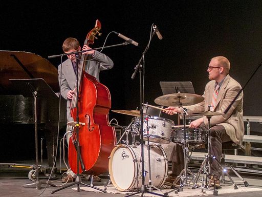 Students performing on stage