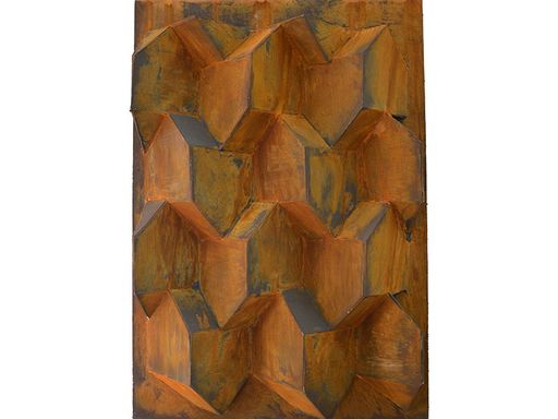 1st Place Award: Jack Needham (Senior) Forms, 2018, Patina paint on cardboard 