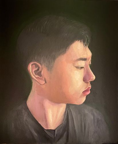 2nd Honorable Mention: Leo He, Profile, 2020, oil on canvas
