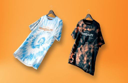 Tranquility Festival (Tie Dyed + Bleached T-Shirts), 2021, screen print