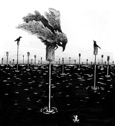 Dream 6, 2021, ink illustration, 5.75 x 6.25 inches