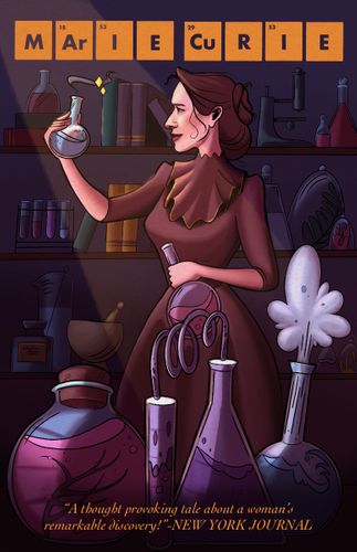 Marie Curie, 2021, digital illustration, book cover, 11x17