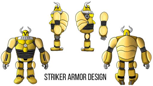 Mecha Knight (Striker Armor), Sep 16, 2020, concept designs from an alternate suit design for the character