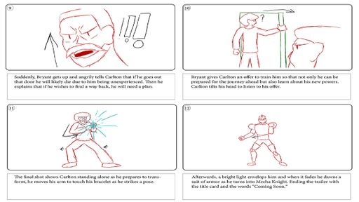 Teaser Trailer Storyboard (Panel 03), Feb 8, 2020, character design for Mecha Knight