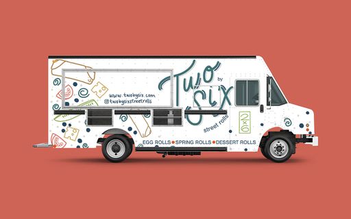 Truck side view, window closed