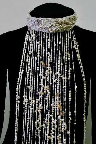 Dirty Dishes (detail), 2021, cloisonne enamel,sterling silver, freshwater and man made pearls, mixed materials