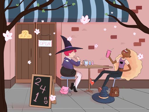 Flower Cafe, 2021, digital illustration, 12x9 inches