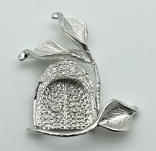 Quiet, brooch, sterling silver
