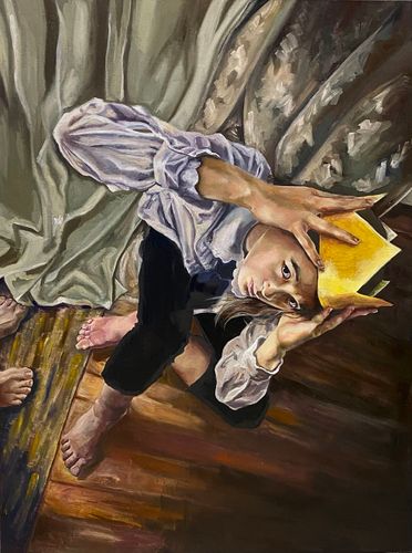 1st Place: Sophia Liu, Crown, 2021, oil and acrylic on canvas