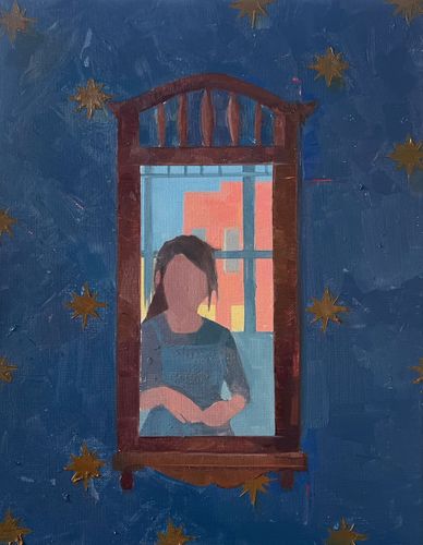 Backlit Self-Portrait, 2022, oil on canvas, 11x 14 in