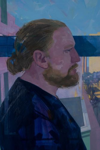 The Fading Dawn (Detail), 2022, oil on canvas, 30 x 40 in