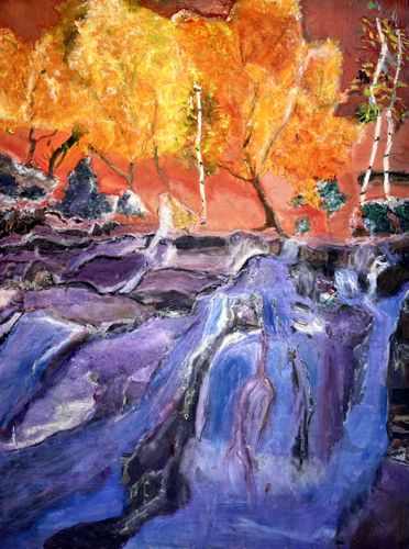 Autumn Falls, 2022, oil on canvas, 36 x 24 inches