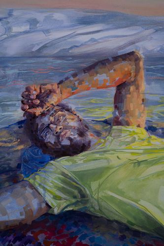 Safe With You (detail), 2022, oil on canvas, 48 x 36 in