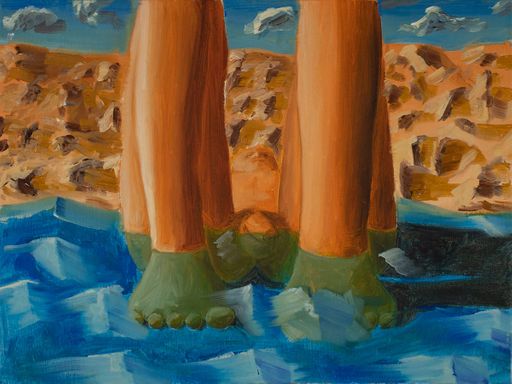 Bather, 2020, oil on paper, 9 x 12 in