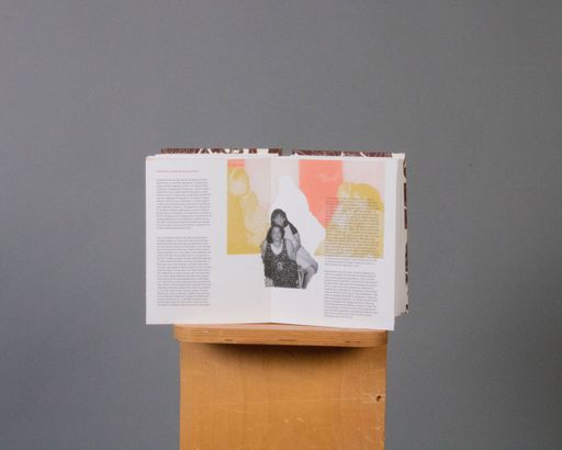 For The Sake of Me eleventh spread, 2022, the first informational spread Familism & Gendered Expectations, 7.75x11.75 in