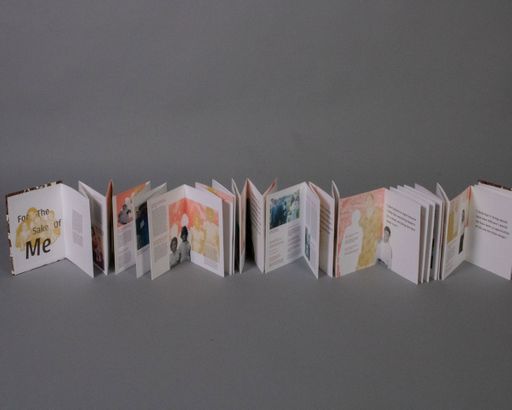 For The Sake of Me full foldout, 2022, full fold out of accordion book, 288x8 in