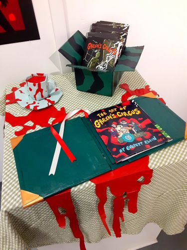 Gallery Display, 2022, mixed media, acrylic on cardboard