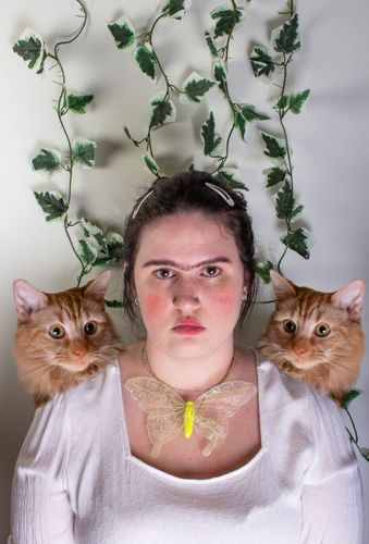 Self Portrait with Butterfly Necklace