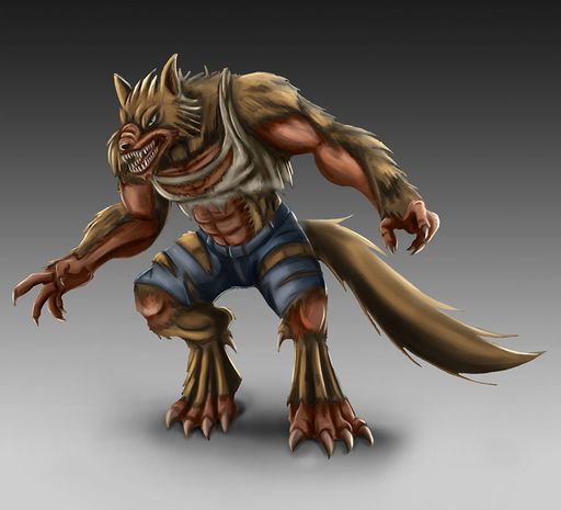Goldwynn The Werewolf, 2023, Just to take on concept art without line work, 21.2 x 19.3 in.