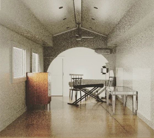 3D Room Render, 2021, a project I worked on in my 3d modeling class, a render of the room used in bo burnham's; inside.