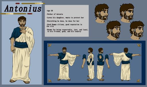 Antonius Character Sheet, 2023, 8.5 x 14.286 in.