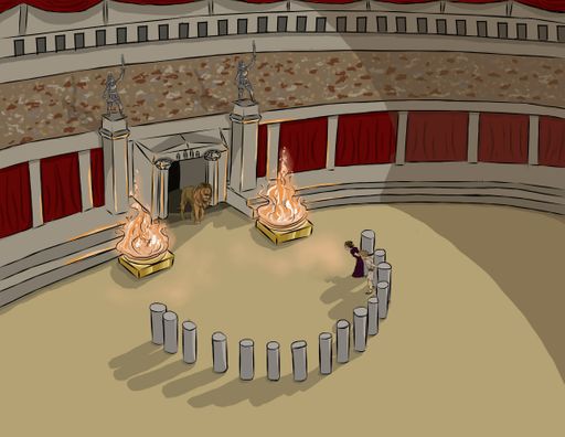 Coliseum Concept Art, 2023, 8.5 x 11 in.