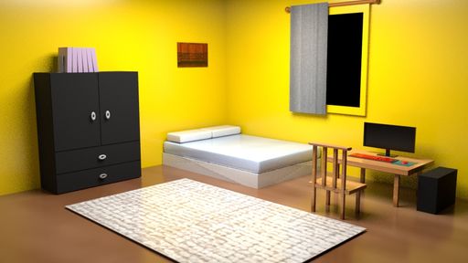 Cozy Room, 2021, 3d model of a room that felt cozy to me.