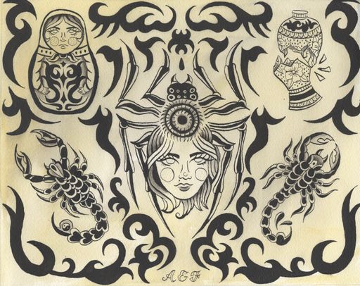 Blackwork III, 2023, ink and gouache on hard pressed watercolor paper, 8x10 in.