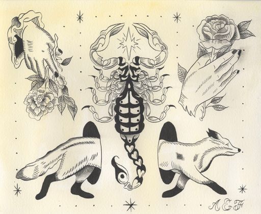 Fine Line I, 2023, ink and gouache on hard pressed watercolor paper, 8x10 in.