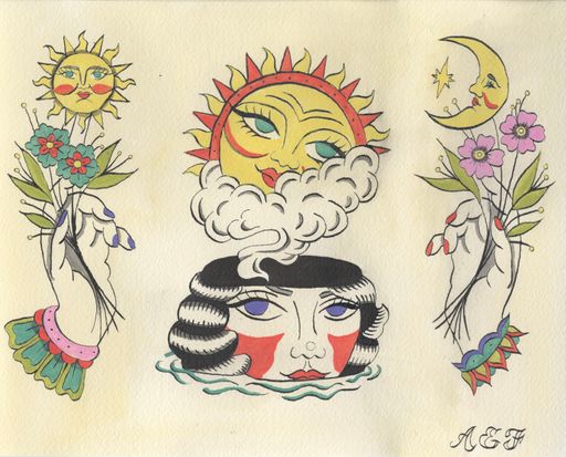 Color II, 2023, ink and gouache on hard pressed watercolor paper, 8x10 in.