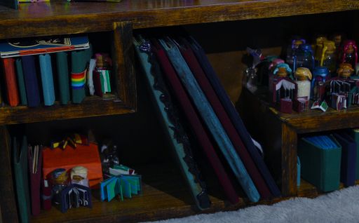 Close Up, 2023, Close up of the shelves compartments and what they each hold.