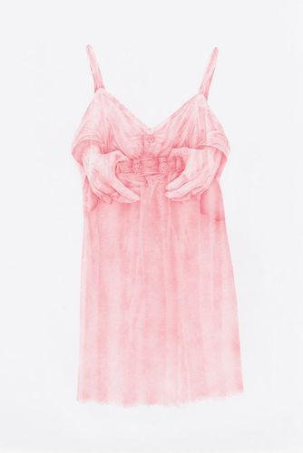 Azita Moradkhani: Pink Belt, 2020, colored pencil, 40x26 in. Courtesy Jane Lombard Gallery and the artist.