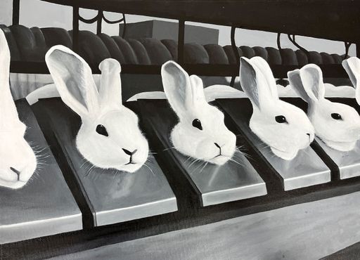 3rd Place Award - Kenna Slyker (senior), Silver Lake Regional High School, (Kingston, MA), The Price of Beauty, 2024, 2D, Teacher: Hannah Close