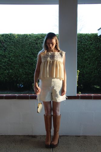 Querida, 2025, Benedita blouse and Camila shorts.