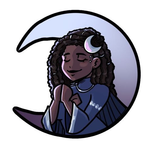 Luna Sticker, 2025, sticker illustration for luna moonveil, 12.5 x 12.5 in.