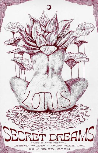 Lotus, 2024, ink on paper with digital type, 11 x 17 in.