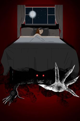 “Fighting Demons”, 2022, Digital Illustration, 4 x 6 in.