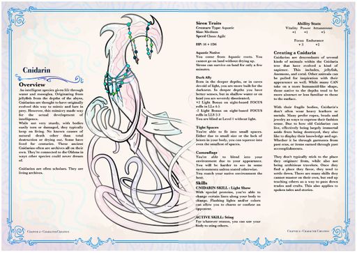 Cnidarins, 2026, the details of a sapient jellyfish-like species playable with Tehtren’s system, 1269x900 px