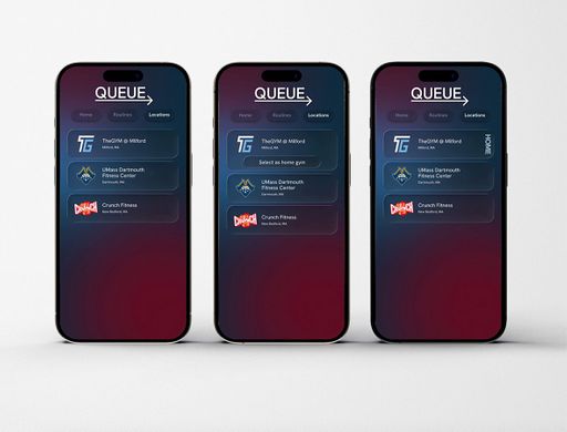 QUEUE, 2026, home location selection user flow, 5.78 x 2.82 in.