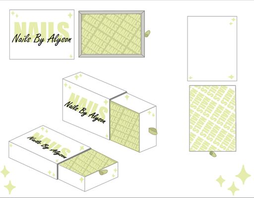 Nails By Alyson, 2026, nail box, 11 x 8.5 in.