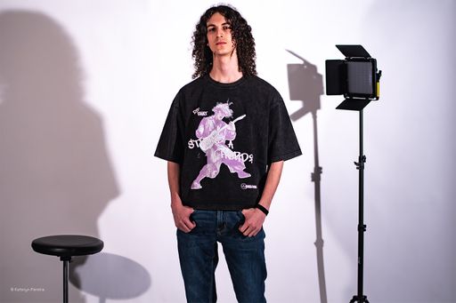 Analogue Purple, 2026, photo of screen printed sweater, 14 x 9 in.