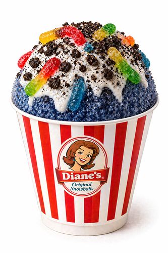 Big Blue Bug, 2026, Blueberry Base with marshmallow fluff, Oreo, and gummy worms, 8.5 x 12 in.