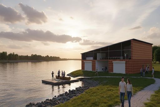Set Sail Boating Center - Sail & Spoke, 2025, boating center apart of a climate resiliency site project