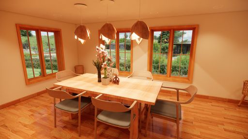 SUSPENSION SAFARI MEETS DREAM HOUSE, Lighting design that is made from sustainable and renewable banana fabric that molds delicately to connect its form. The pendant is pictured in a dream house design project that reflects the designer’s love for wooden elements.