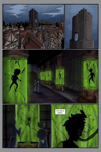 Nullborn Page 1, 2026, Digital illustration of page one of Nullborn, 6 x 9 in.